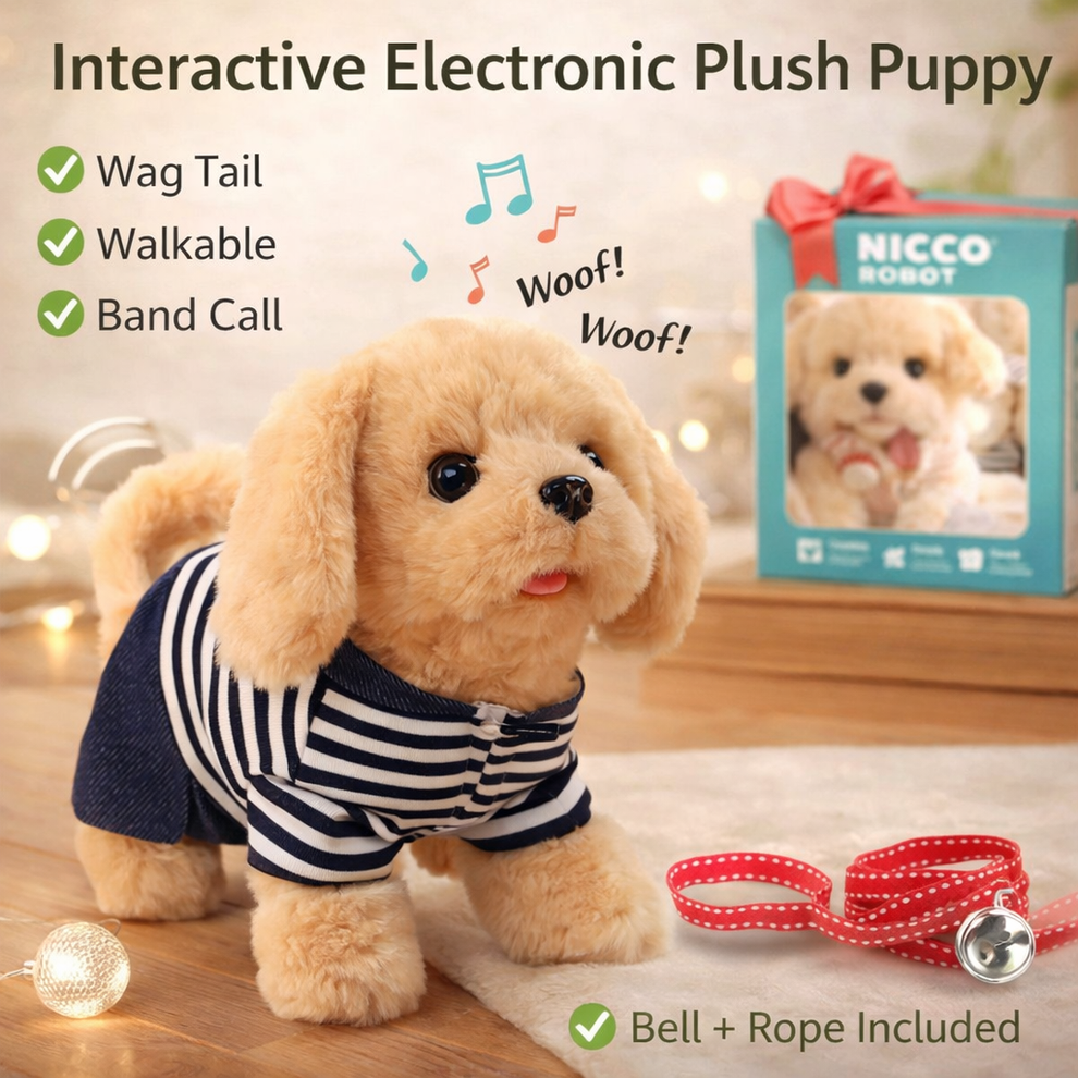 Electronic Plush Puppy Interactive Toys | Walks, Barks, Shake Tail